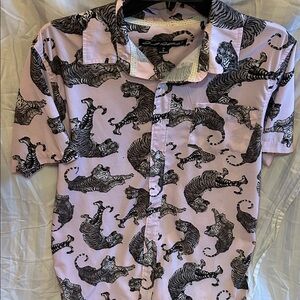 Men's Pink Tiger Print Shirt